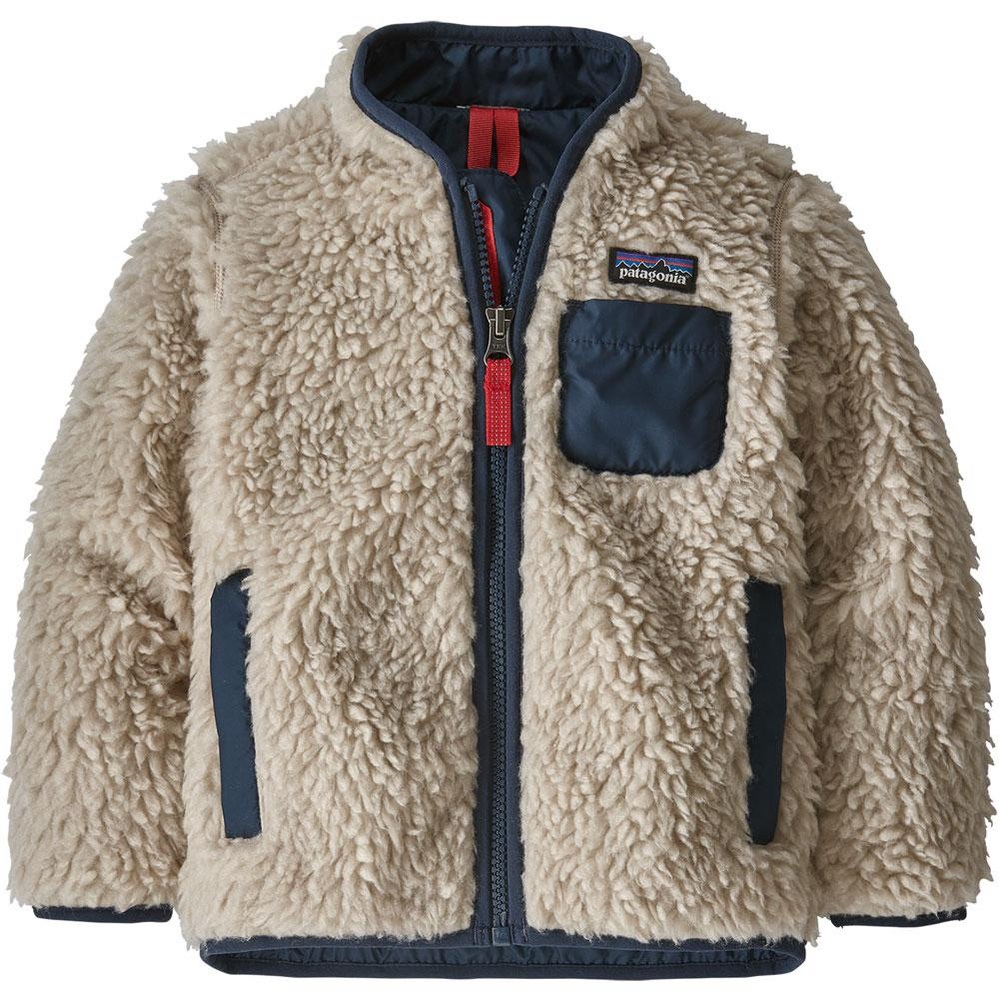Patagonia Sherpa Fleece Jacket in Cream and Navy
